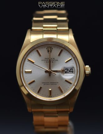 Rolex, Date, 1500, full set, yellow gold, Passione Vintage Catania