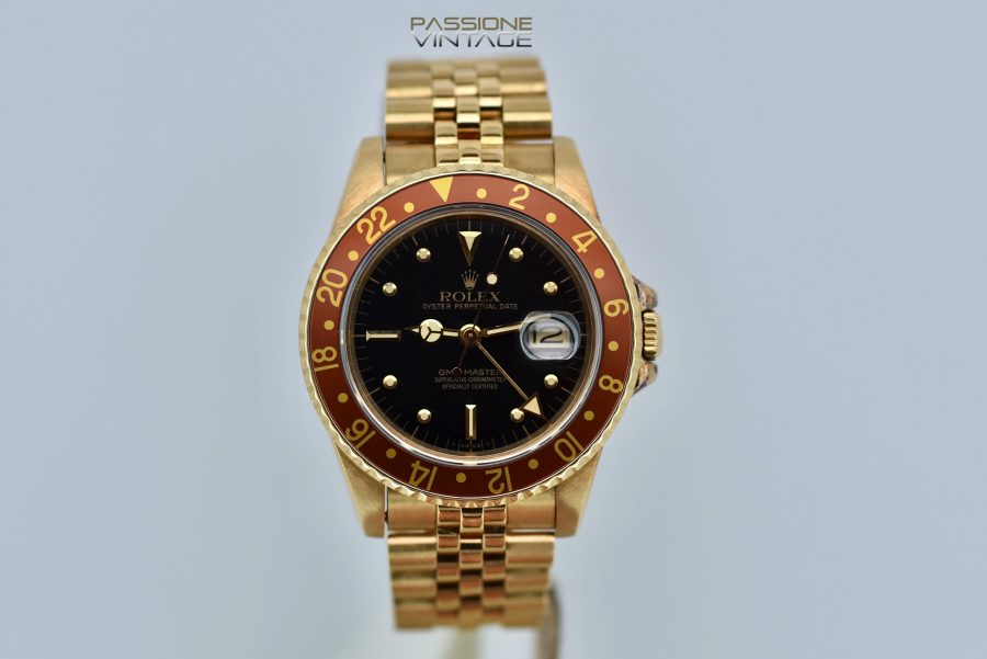 Rolex, GMT Master, 16758, yellow gold, full set, passione vintage catania