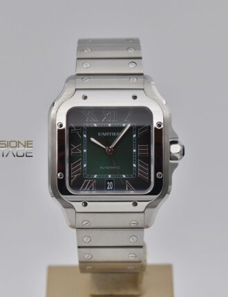 cartier, santos, green, wssa0062, passione vintage catania