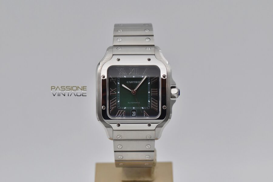 cartier, santos, green, wssa0062, passione vintage catania